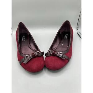 Franco sarto womens shoes size 8M leather upper 1 inch heels Red Velvet